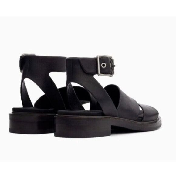 RAG & BONE SLAYTON SANDAL BLACK STRAPPY ITALIAN LEATHER Saze EU37 Women’s 7 $350 - Picture 3 of 11